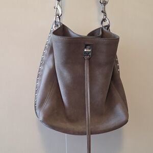 Rebecca Minkoff "DARREN" Gray Suede Bucket Bag